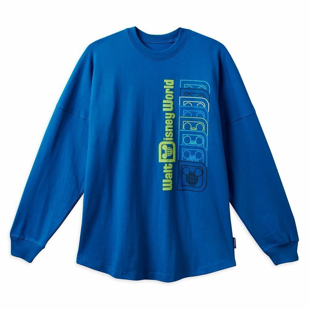 Walt Disney World Blue Spirit Jersey Long Sleeve Top Adult Size Small NWT